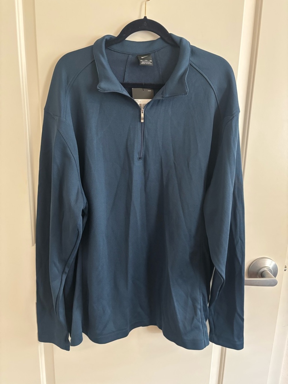 Nike Men's Navy Blue Quarter-Zip (1/4-Zip) Sport Pullover, Golf Pullover NEW